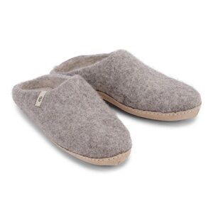Ego’s Danish Slippers Gray Wool Fabric Slip On Shoes Size 40